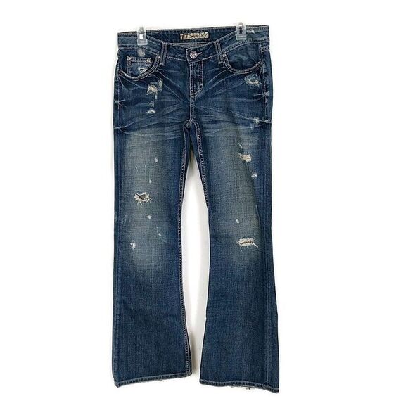 BKE Womens sz 29 Jeans Sabrina Boot Cut Dark Wash Faded Denim - Picture 1 of 5